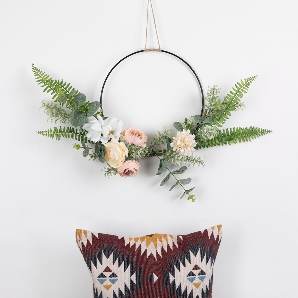 CF01148 Artificial Rose Lotus Hydrangea Cosmos Wreath Wall Hanging New Design Festive Decorations