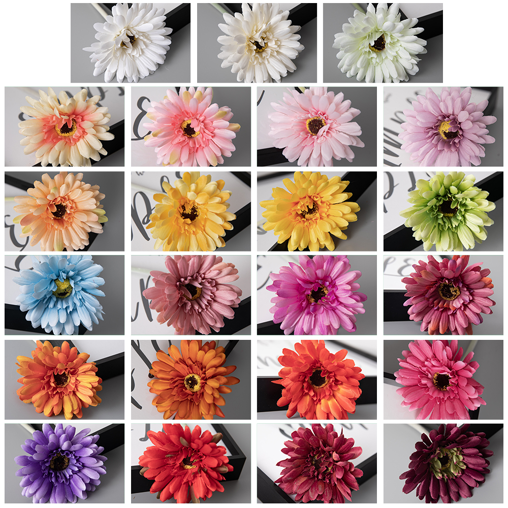 GF10004 silk Polychromatic fall Gerbera artificial flower for home decoration
