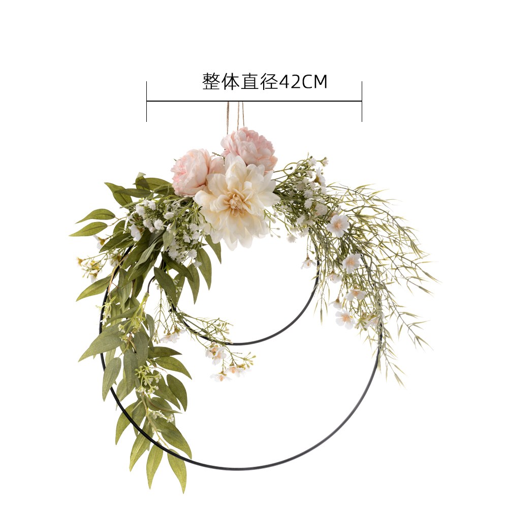 CF01065 Artificial Dahlia Rose Double Wreath New Design Flower Wall Backdrop Party Decoration