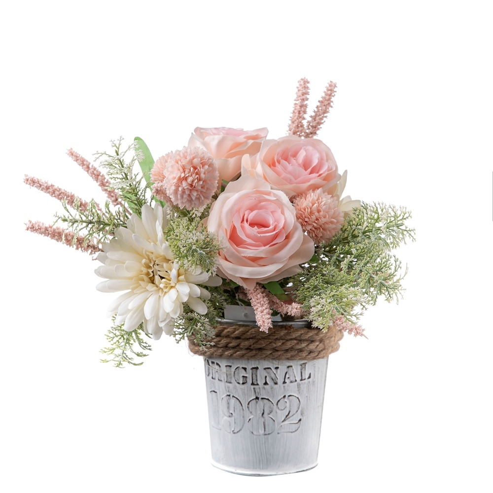 CF01201 Artificial Rose Chrysanthemum Dandelion Bouquet New Design Bridal Bouquet Silk Flowers