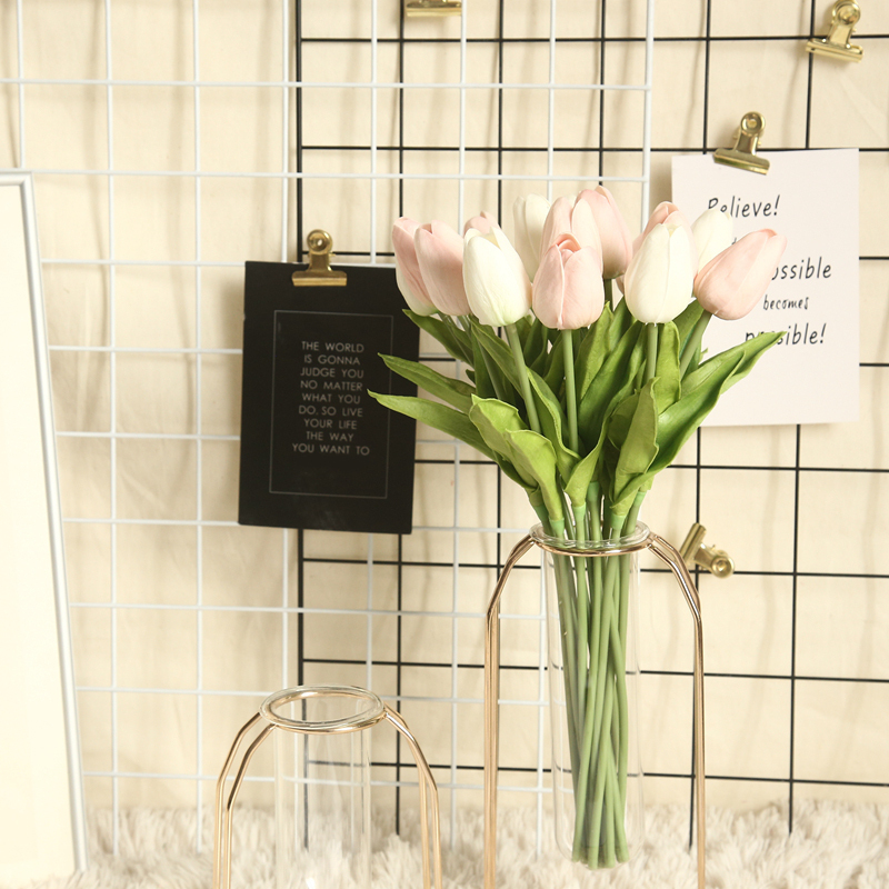 MW08081 tulips artificial real touch flower wholesale pu artificial tulip flowers with led light artificial plants tulip