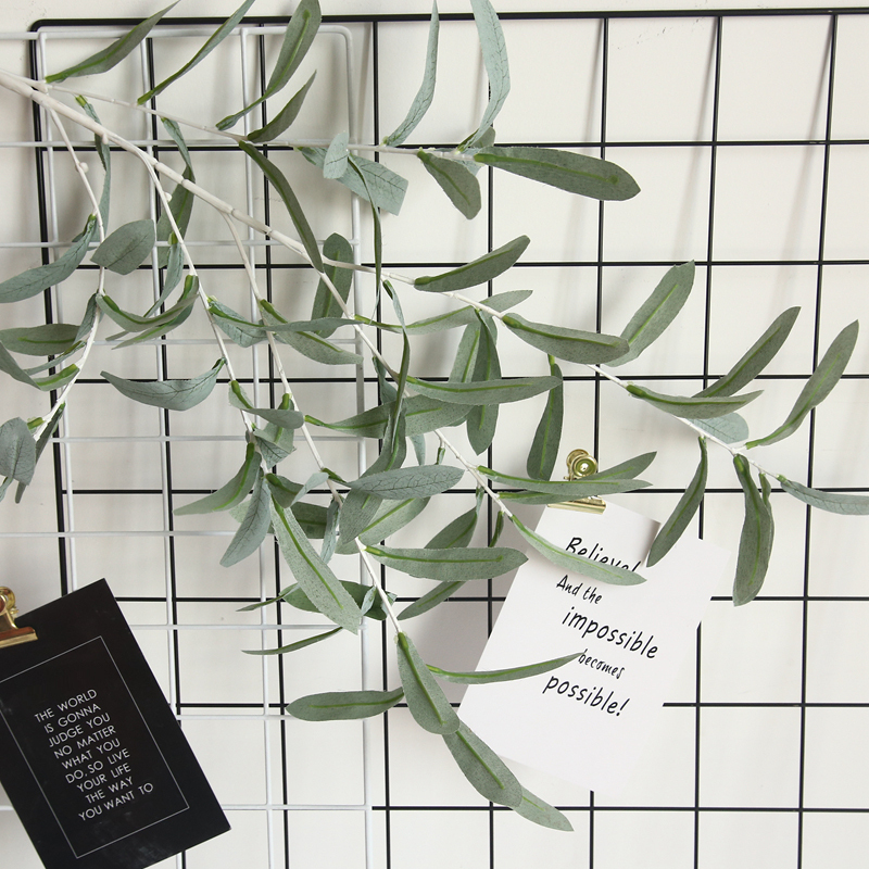 MW33955 Popular Artificial Flower Plant Fabric Green Olive Leaves Decorative Flower