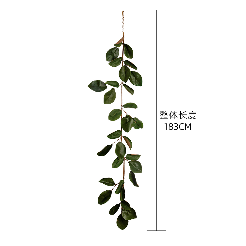 MW61210 Factory Direct Sale Artificial Plant Leaves Fabric 183centimeter Magnolia Vine garland For Garden Wedding Decoration