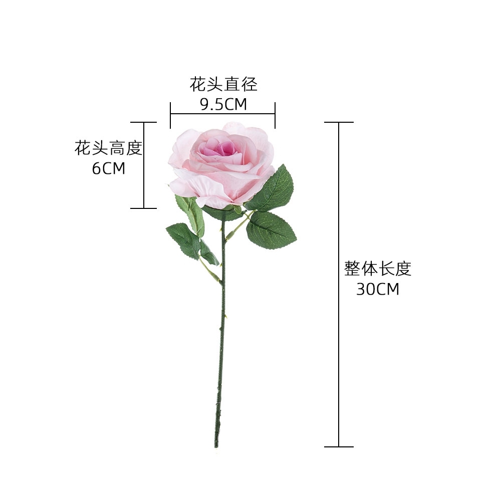 Pastoral silk rose H: 30 cm in vase artificial table flower with stem for home decoration MW99332