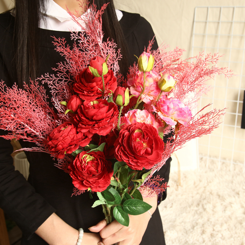 MW51010 New Design Artificial Flowers Artificial Silk Artificial Long Rose Flower For Wedding Decoration