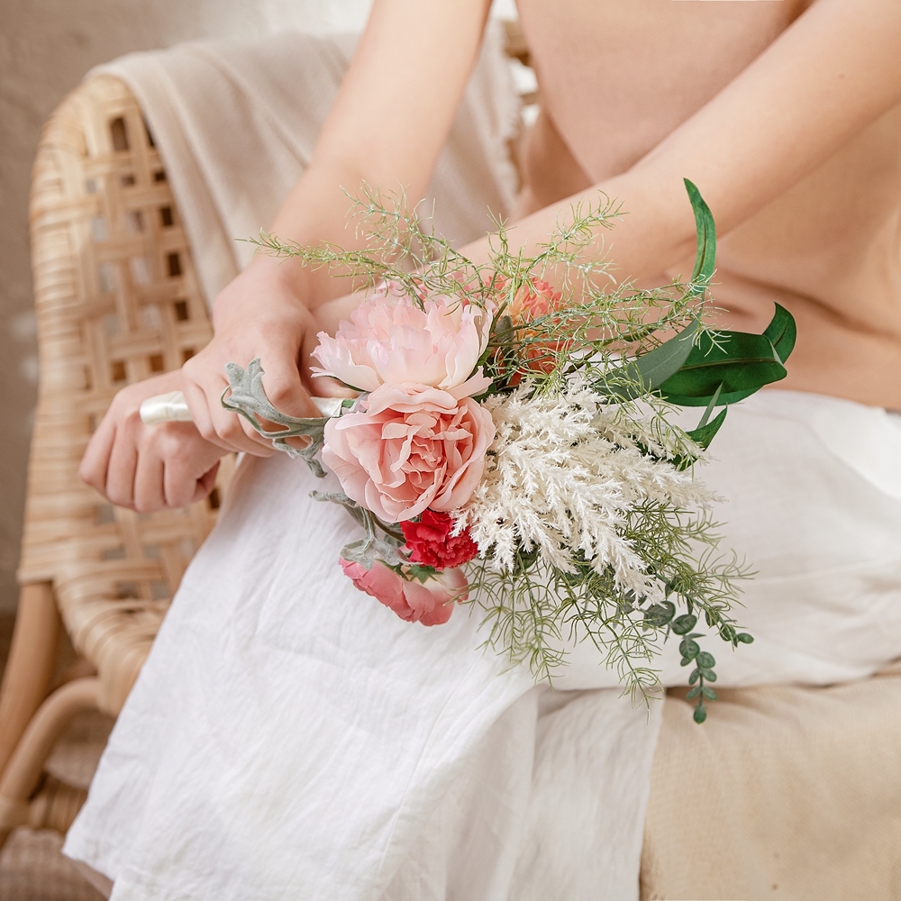 MW99324 Hot Selling Artificial Flower Bouquet Rose Ball Chrysanthemum For Decorative Flower
