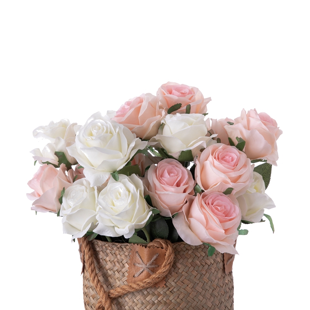 MW41105 Hot Sale Silk Flowers Rose Artificial Royal Blue Rose For Flower Wall Backdrop