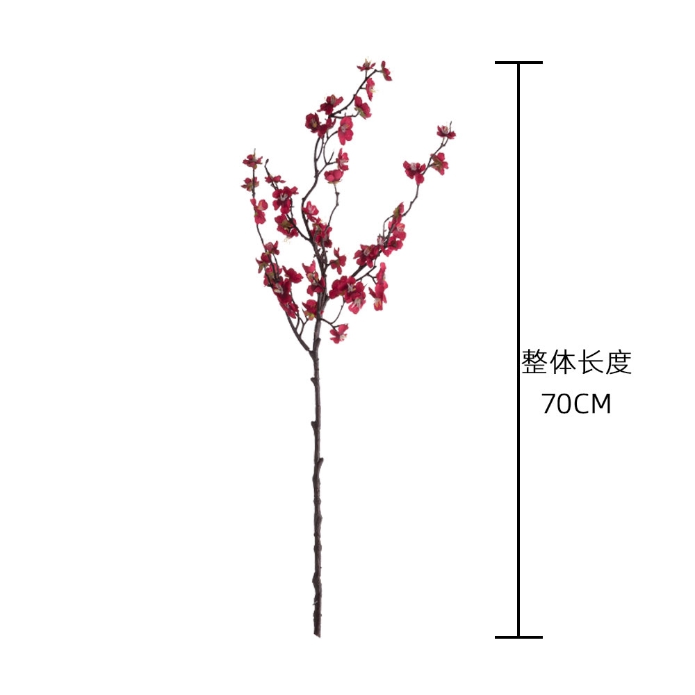 MW38960 Artificial Plum Blossom Wintersweet Long Stem Plastic Flowers Home Hotel Office Wedding Party Garden Decor 27.6'' High