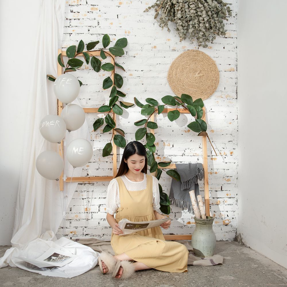 MW61210 Factory Direct Sale Artificial Plant Leaves Fabric 183centimeter Magnolia Vine garland For Garden Wedding Decoration