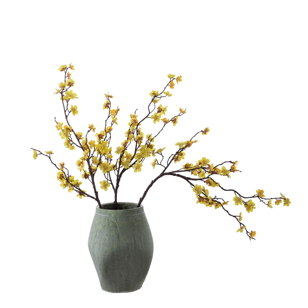 MW38960 Artificial Plum Blossom Wintersweet Long Stem Plastic Flowers Home Hotel Office Wedding Party Garden Decor 27.6'' High