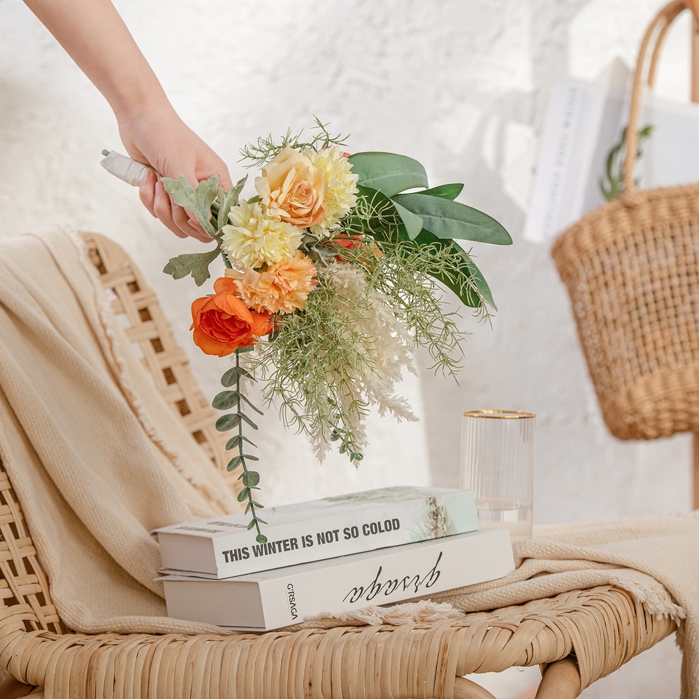 MW99324 Hot Selling Artificial Flower Bouquet Rose Ball Chrysanthemum For Decorative Flower