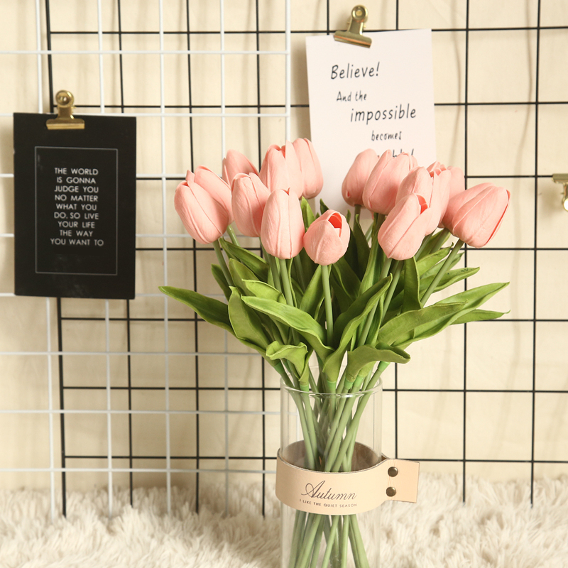 MW08081 tulips artificial real touch flower wholesale pu artificial tulip flowers with led light artificial plants tulip