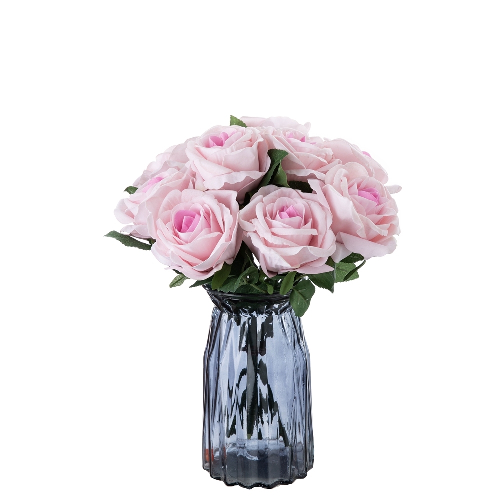 Pastoral silk rose H: 30 cm in vase artificial table flower with stem for home decoration MW99332