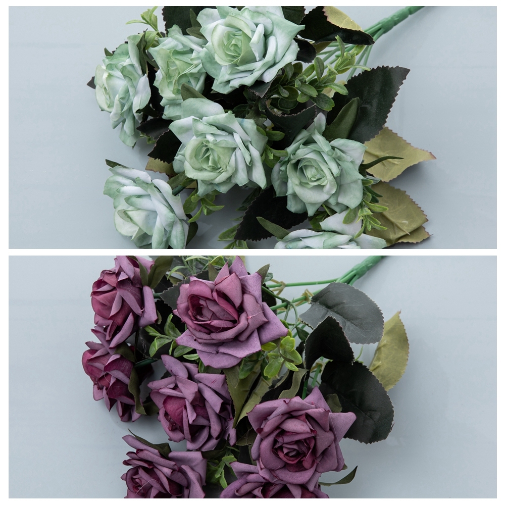 MW12004 Hot Sale artificial flowers Rose Flower Bunch 7 flowers H: 31 5 Multiple Colors For Christmas Picks