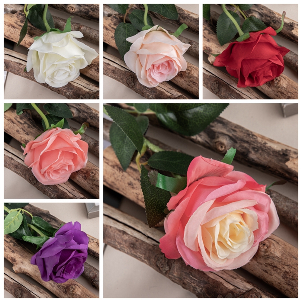 MW41105 Hot Sale Silk Flowers Rose Artificial Royal Blue Rose For Flower Wall Backdrop