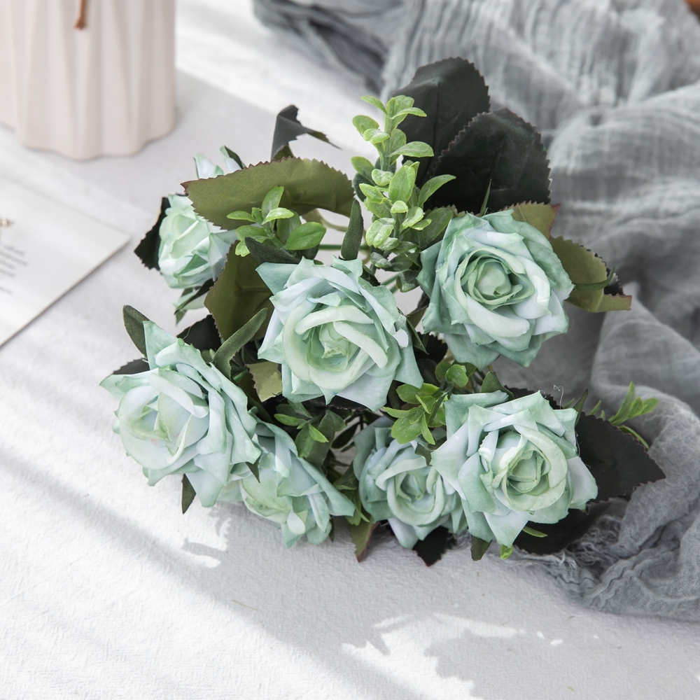 MW12004 Hot Sale artificial flowers Rose Flower Bunch 7 flowers H: 31 5 Multiple Colors For Christmas Picks