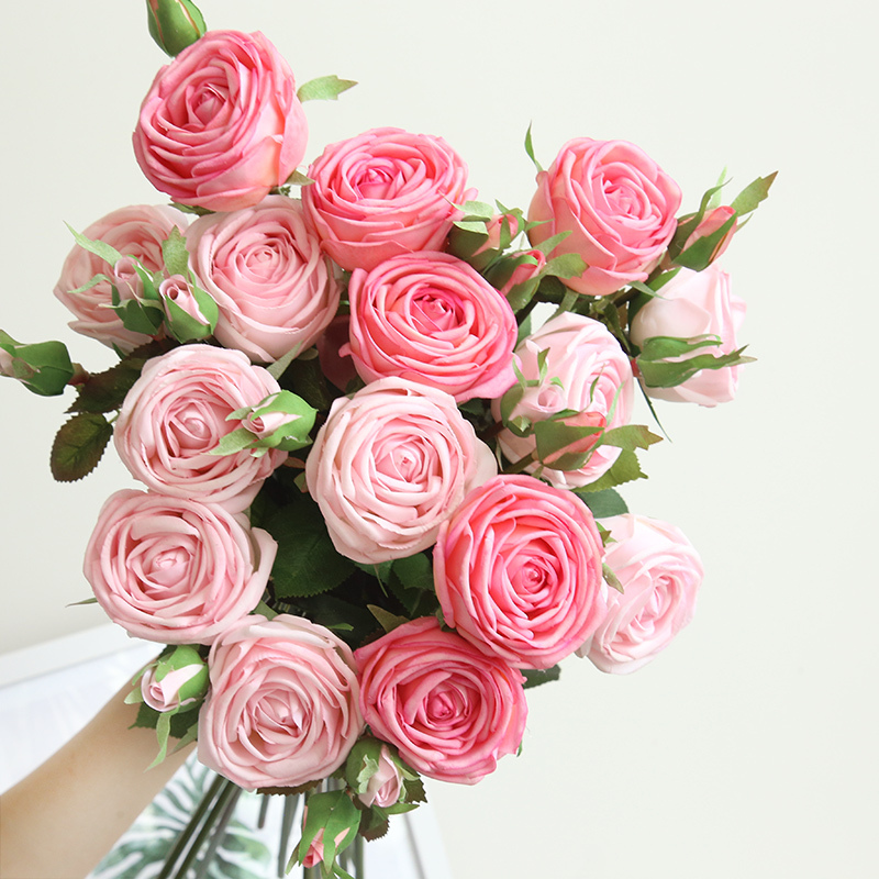 MW59991 Hot Sale rose flower artifisial real touch artificial flower real touch velvet roses flower