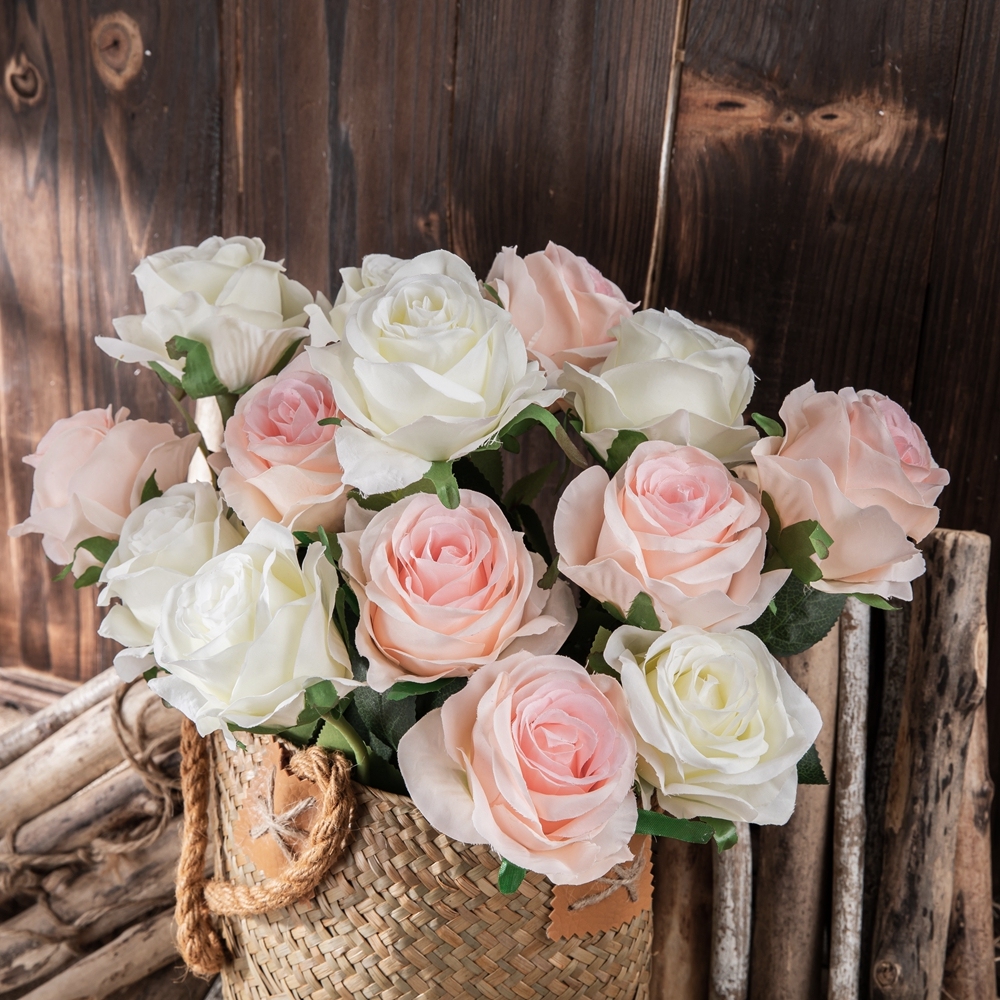 MW41105 Hot Sale Silk Flowers Rose Artificial Royal Blue Rose For Flower Wall Backdrop