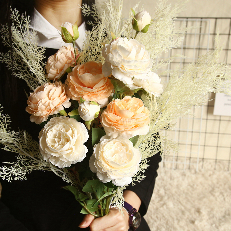 MW51010 New Design Artificial Flowers Artificial Silk Artificial Long Rose Flower For Wedding Decoration