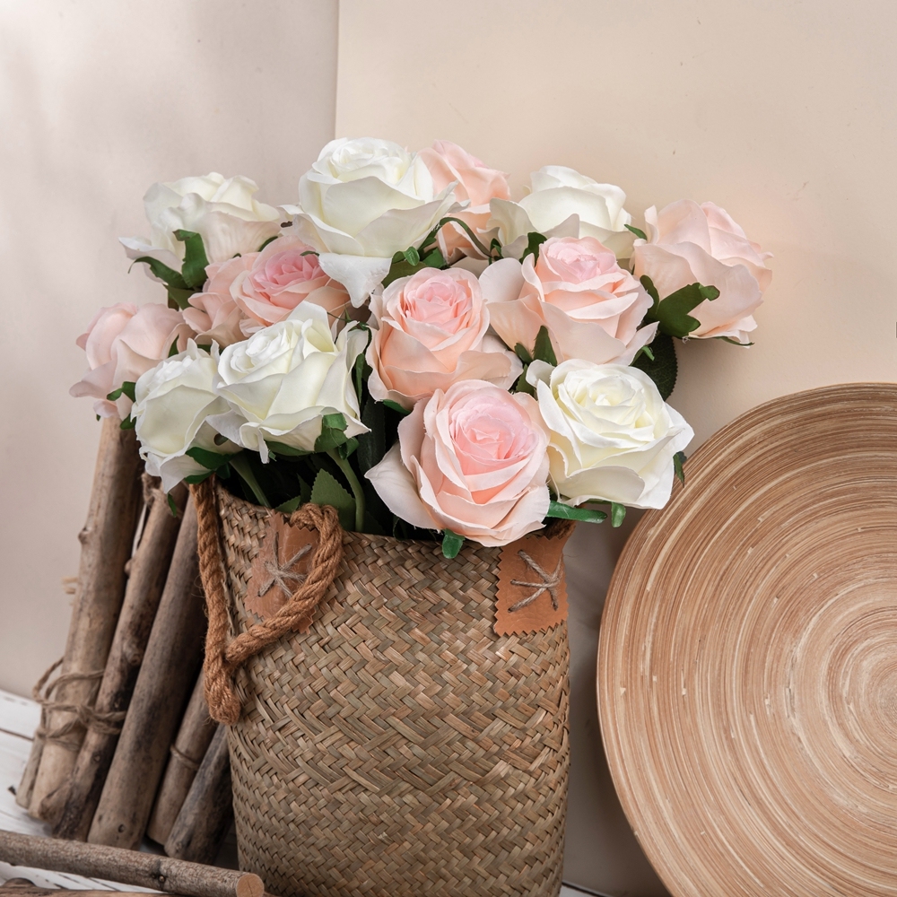 MW41105 Hot Sale Silk Flowers Rose Artificial Royal Blue Rose For Flower Wall Backdrop