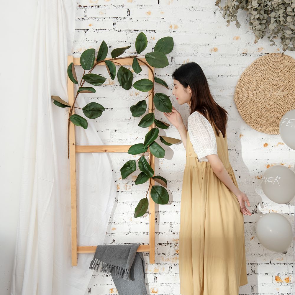MW61210 Factory Direct Sale Artificial Plant Leaves Fabric 183centimeter Magnolia Vine garland For Garden Wedding Decoration