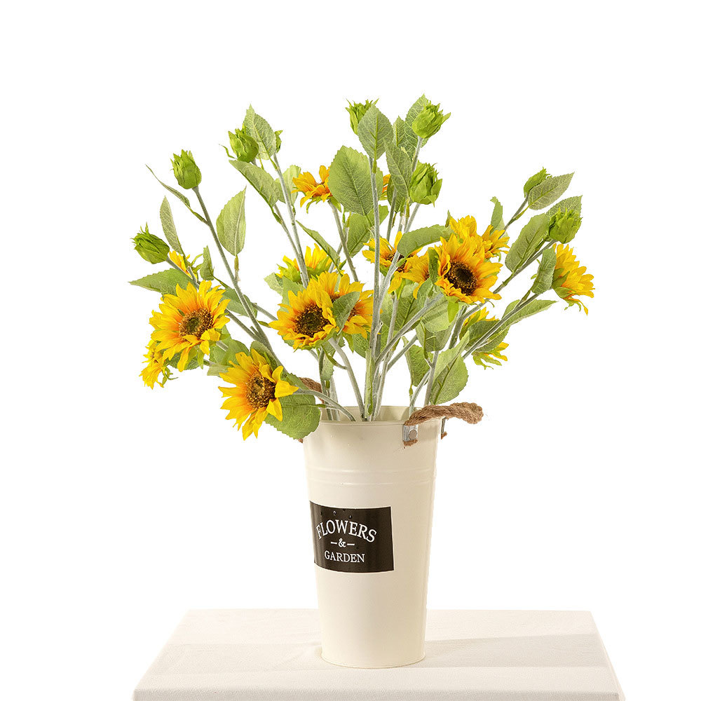 YC1057 Factory Direct Sale Artificial Flower White Sunflower For Christmas Decoration