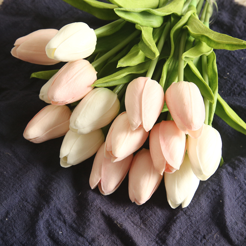 MW08081 tulips artificial real touch flower wholesale pu artificial tulip flowers with led light artificial plants tulip
