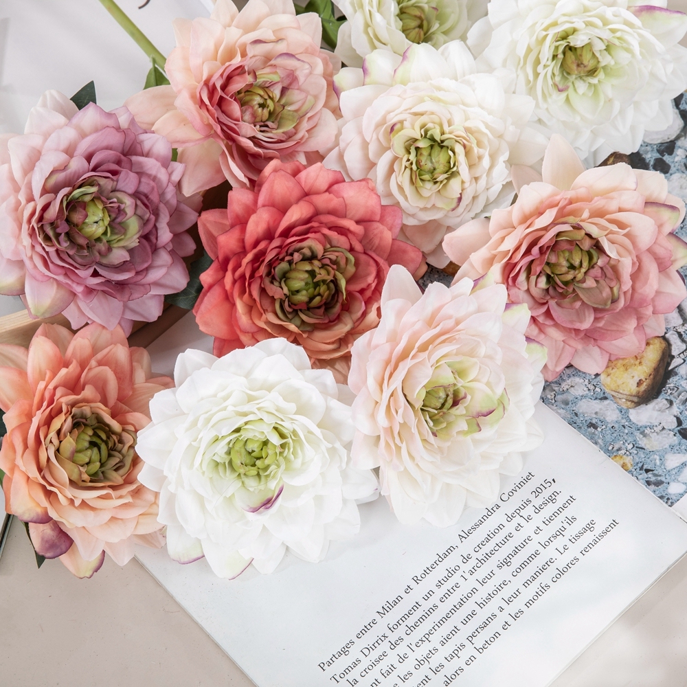 MW52663 Artificial Flower Dahlia Hot Selling Garden Wedding Decoration Decorative Flower
