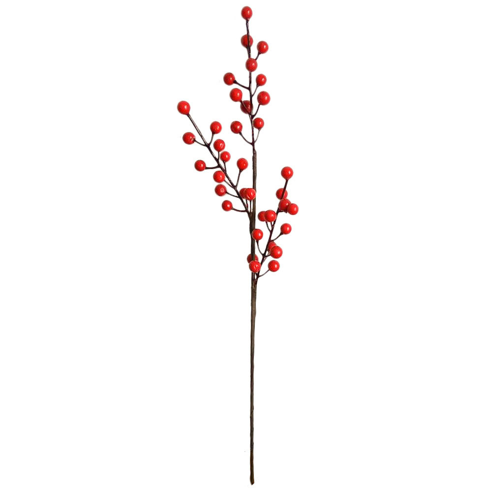 MW36893 Popular Christmas Red Decorative Berry Artificial Long Stem Foam Berries Picks For Decorative Flower