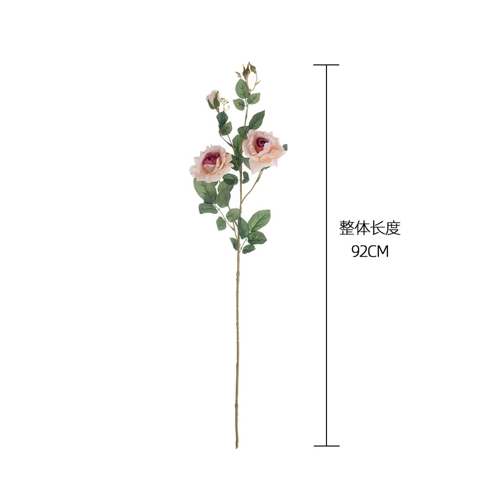 MW19950 New Design Artificial Flower Fabric 3 Branches big Rose For Wedding Supplies