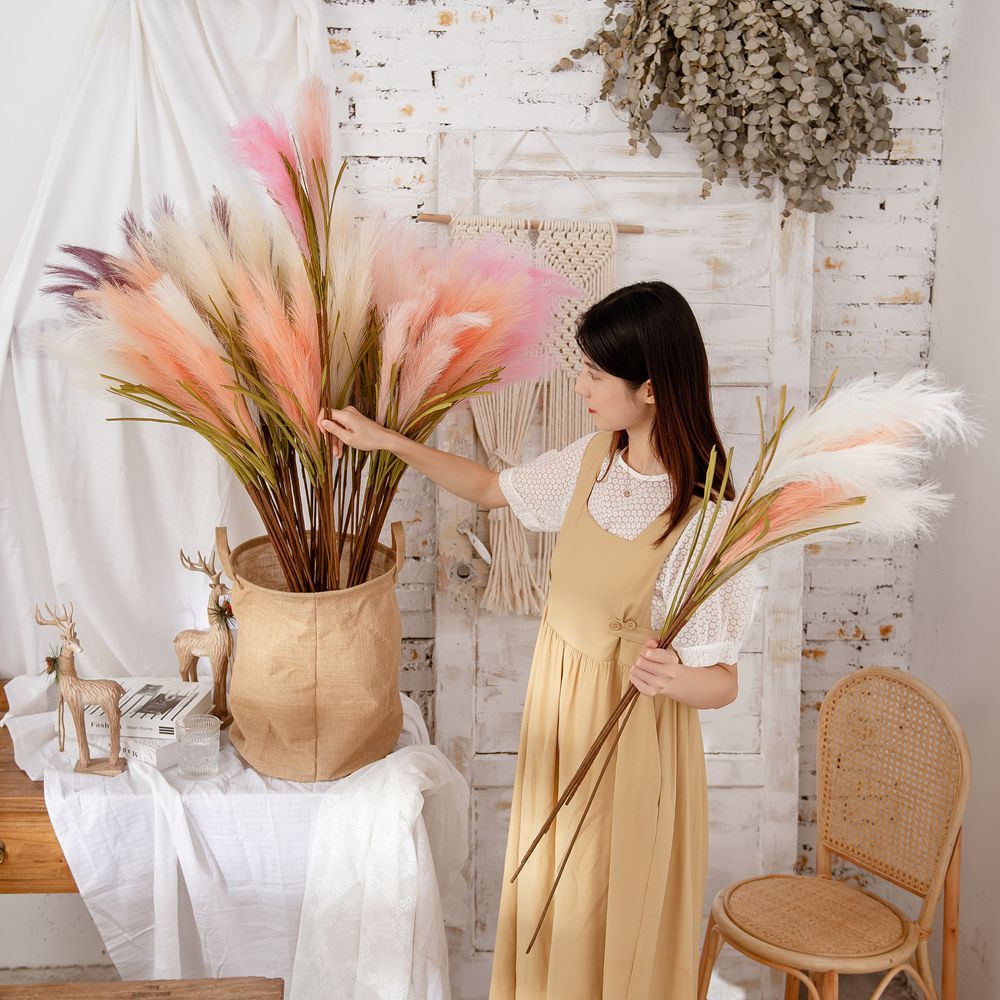 MW09916 Realistic Multifunctional Artificial Silk pampas spray artificial stamen For Party Decoration