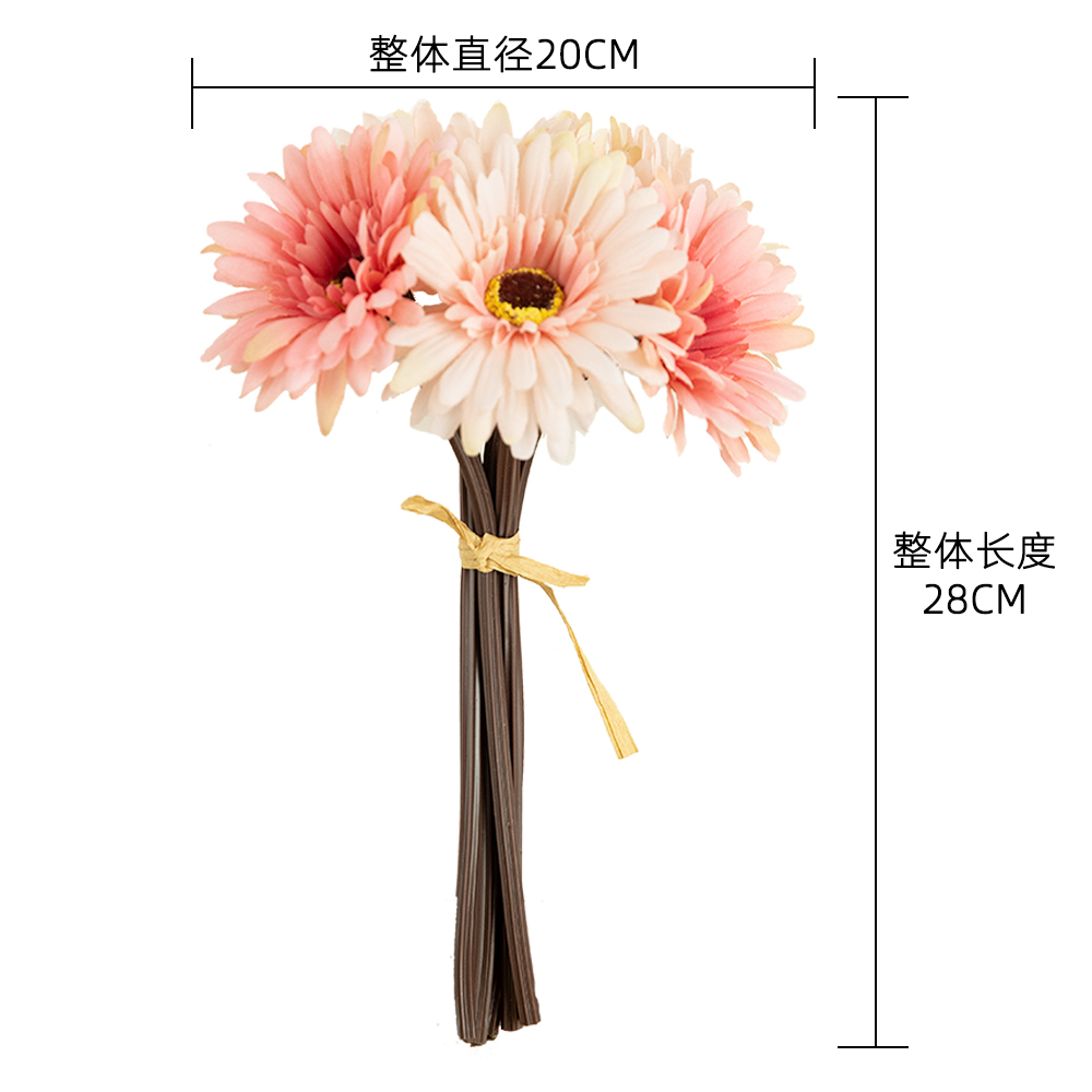 GF16183A Hot Sale Artificial Flower Bouquet Fabric Gerbera Bundle For Flower Wall Backdrop