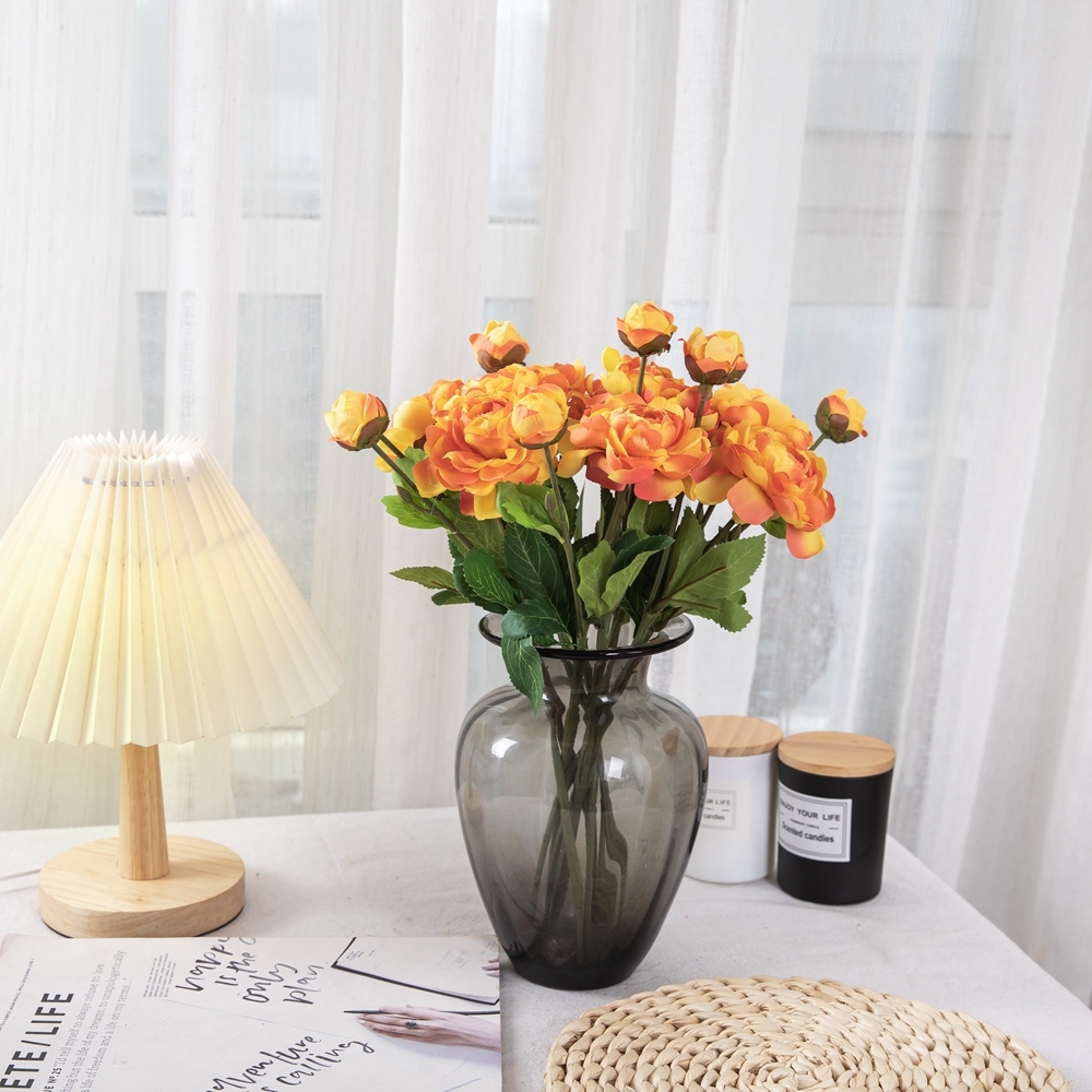 DY1-1881A Factory Direct Sale Artificial Flower Ranunculus Silk Flower Stem For Flower Wall Backdr