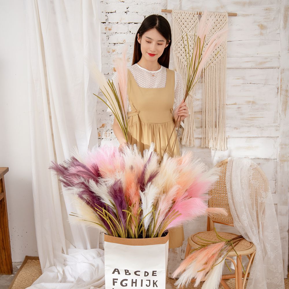 MW09916 Realistic Multifunctional Artificial Silk pampas spray artificial stamen For Party Decoration