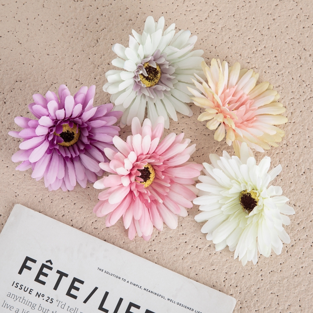 DY1-3338 High Quality Flor Artificial Silk Flower Gerbera Head Daisy Head For Christmas Decoration