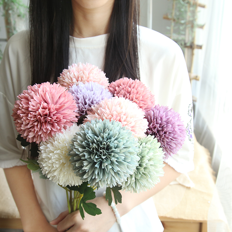 MW57890 Factory Direct Sale Artificial Silk Flower Long Stem Pandoraing Ball For Valentine's Day gift