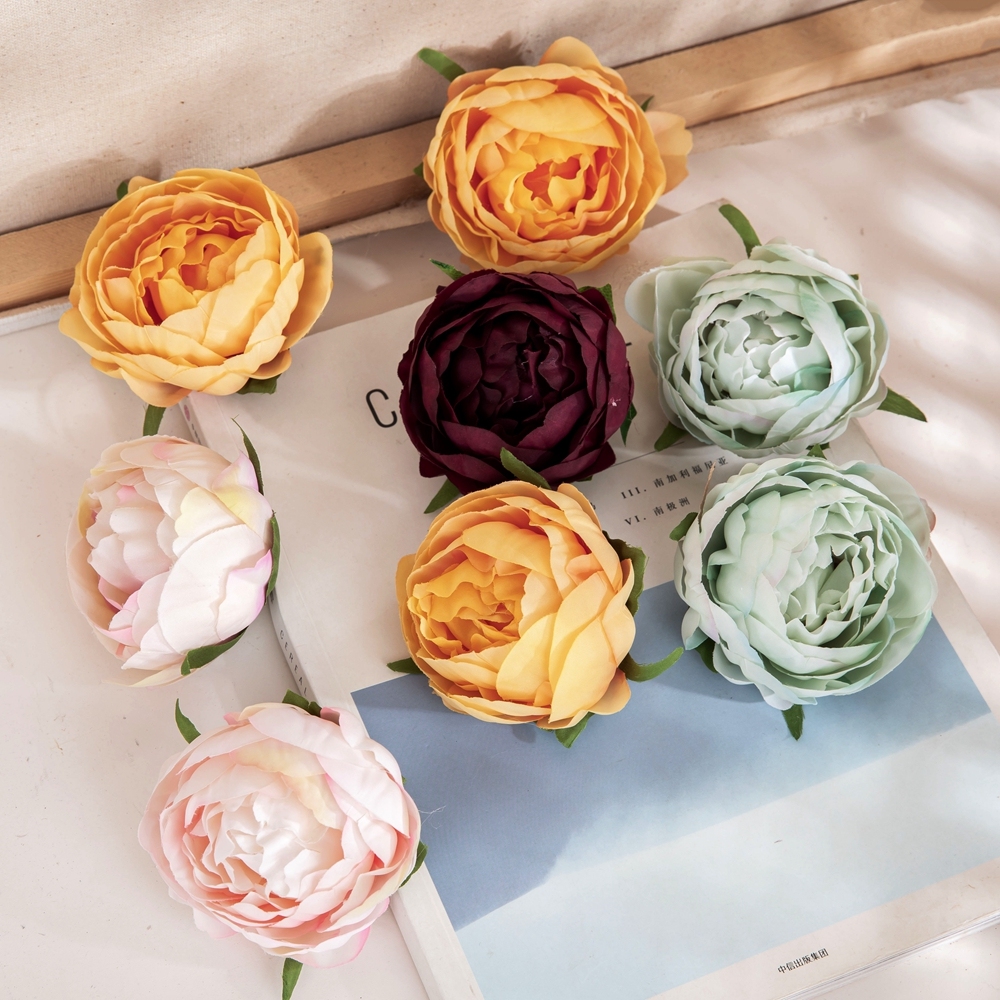 DY1-3339 Popular nature flower peony Artificial Silk Artificial flower head For Decorative Flower