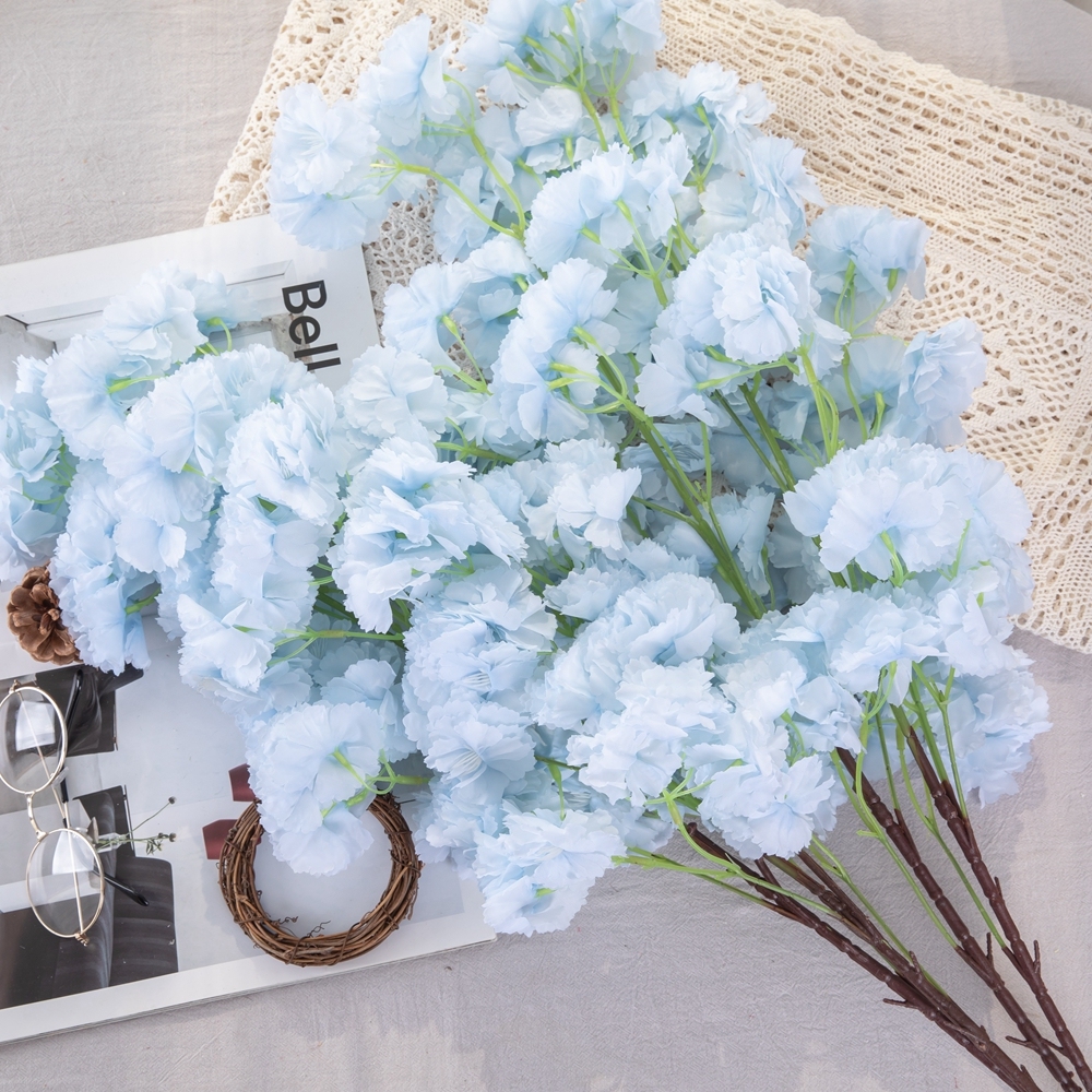 MW06740 Popular Artificial Flower White Fabric Cherry Blossom For Party Decoration