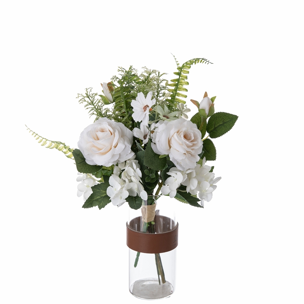 CF01180 Artificial Rose Hydrangea Wild Chrysanthemum Bouquet New Design Wedding Centerpieces