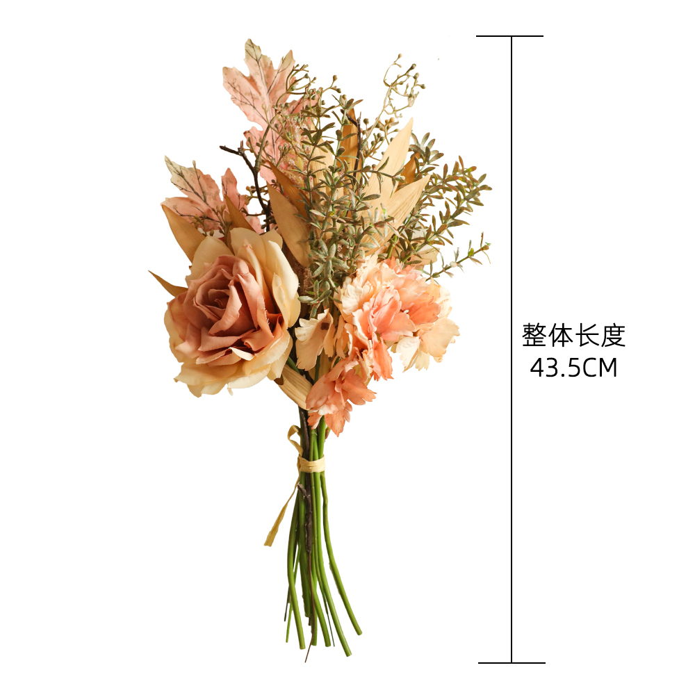 YC1058 Popular Handmade Exquisite Silk Rose Eucylaptus Leaves Flower Bouquets For Flower Wall Backdrop