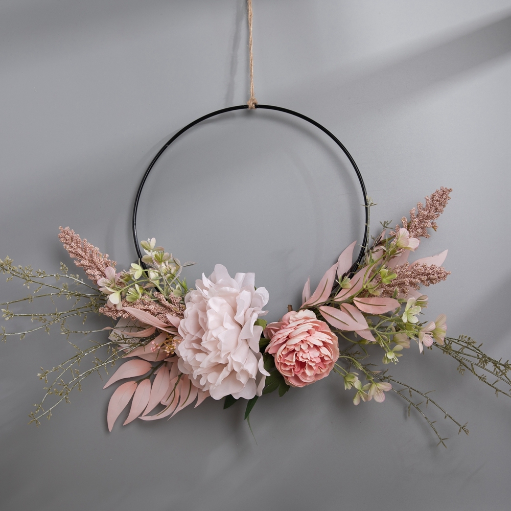 CF01121 Artificial Peony Wreath Wall Hanging Decorative Flowers and Plants Party Decoration