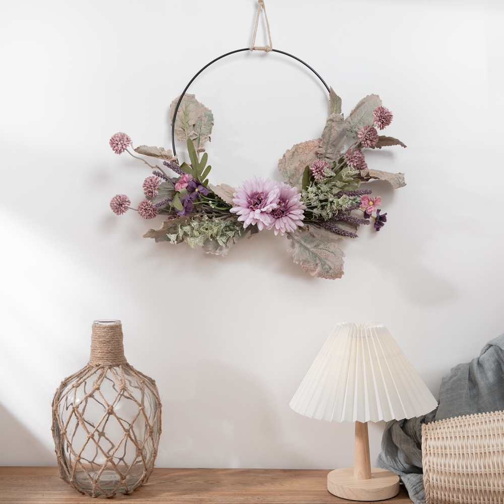 CF01015 Wholesale Artificial Flower wreath Gerbera Dandelion Chrysanthemum For Party Decoration