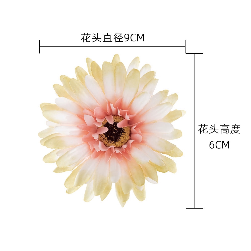 DY1-3338 High Quality Flor Artificial Silk Flower Gerbera Head Daisy Head For Christmas Decoration
