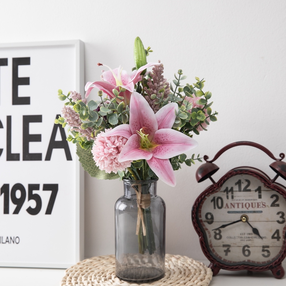 CF01046 Artificial Flower Bouquet Hydrangea Lily Dandelion Bouquet New Design Valentine's Day gift