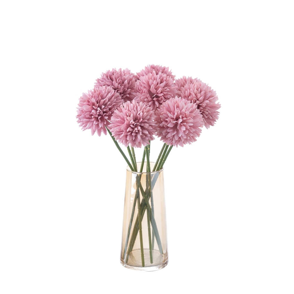 MW83116-1 Dark Pink Silk Artificial Dandelion Chrysanthemum Ball Hydrangea for Home Garden Party Wedding Decoration