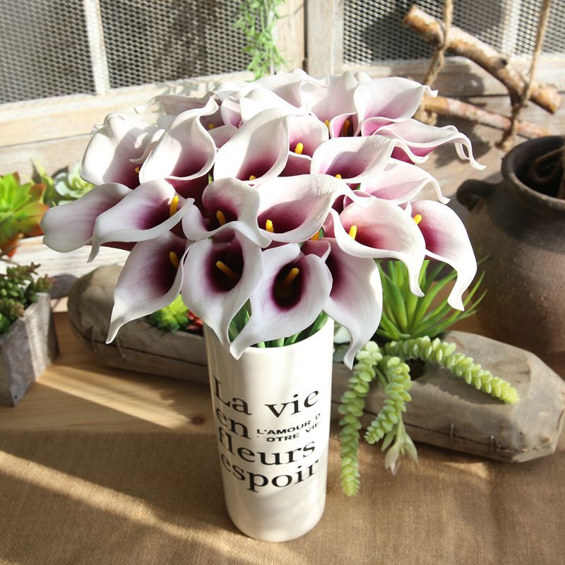 MW08083 Hot Selling Artificial Flower hanging PU Calla Lily For Wedding Centerpieces