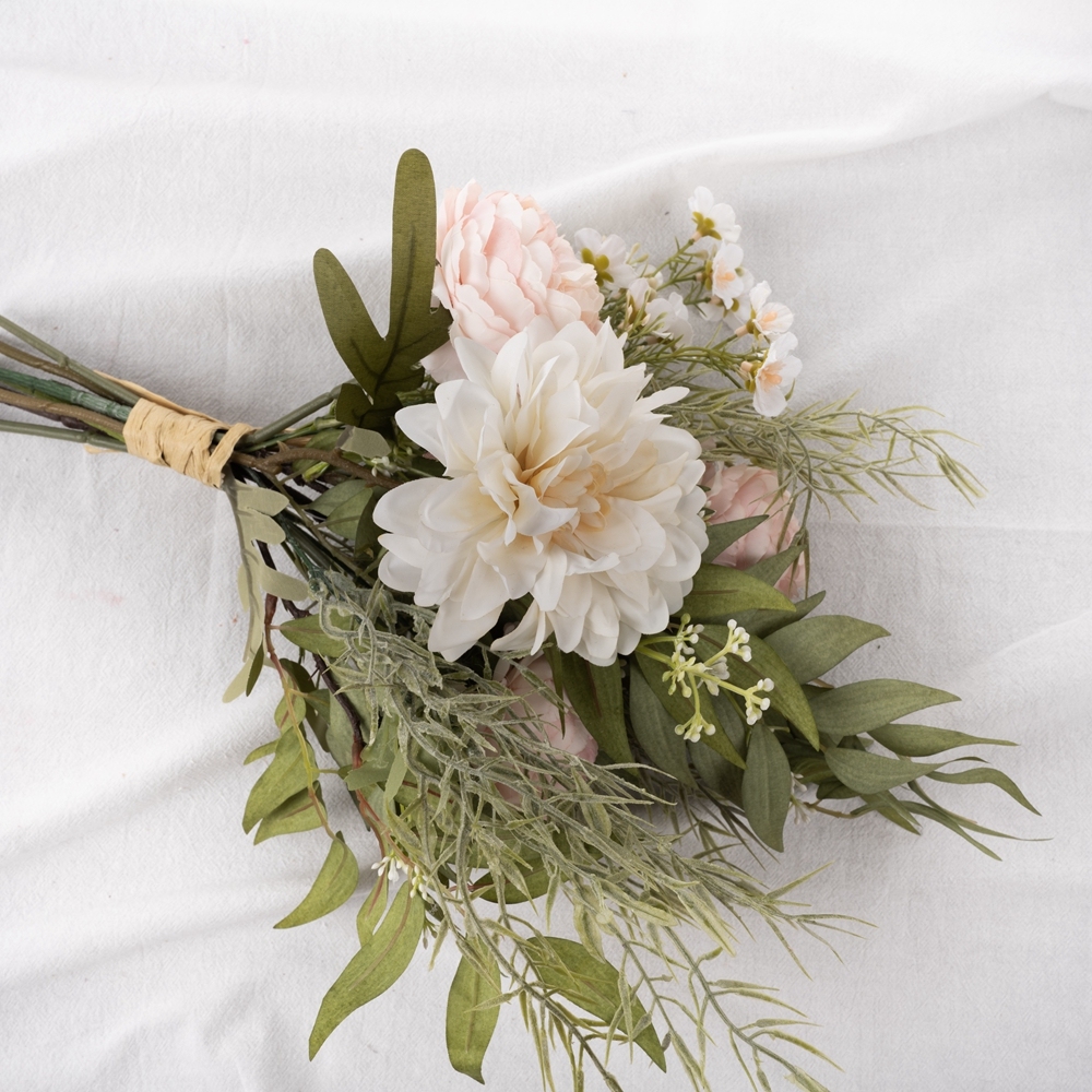 CF01066 Artificial Dahlia Roses Bouquet New Design Garden Wedding Decoration Bridal Bouquet