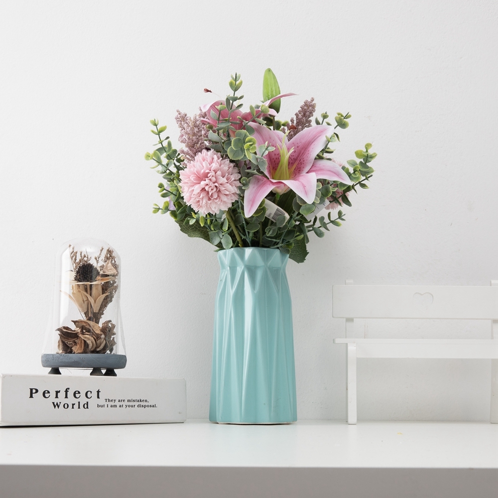 CF01046 Artificial Flower Bouquet Hydrangea Lily Dandelion Bouquet New Design Valentine's Day gift