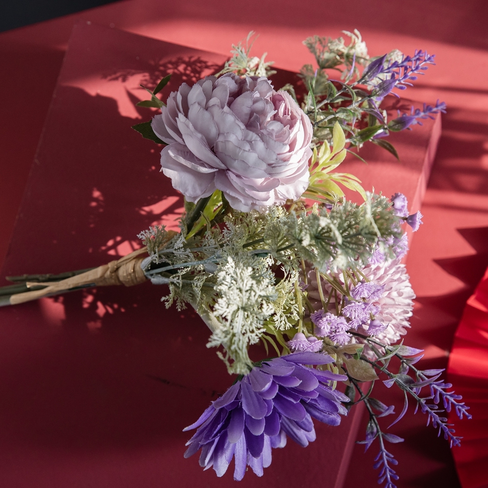 CF01108 Artificial Flower Bouquet Gerbera Tea Rose Dandelion New Design Wedding Supplies