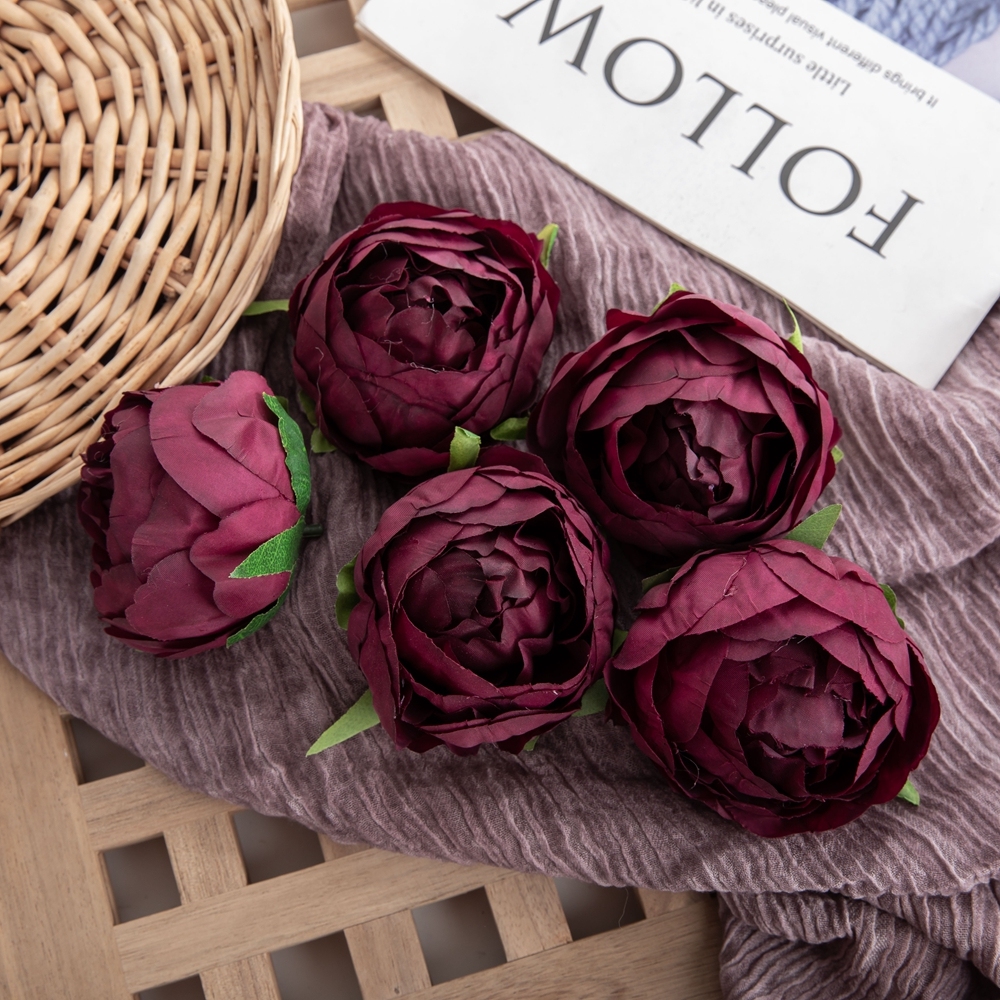 DY1-3339 Popular nature flower peony Artificial Silk Artificial flower head For Decorative Flower